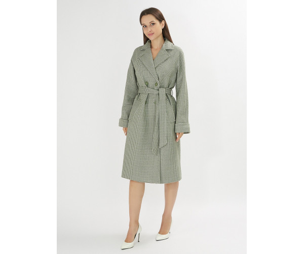 Пальто демисезонное зеленого цвета 42121Z