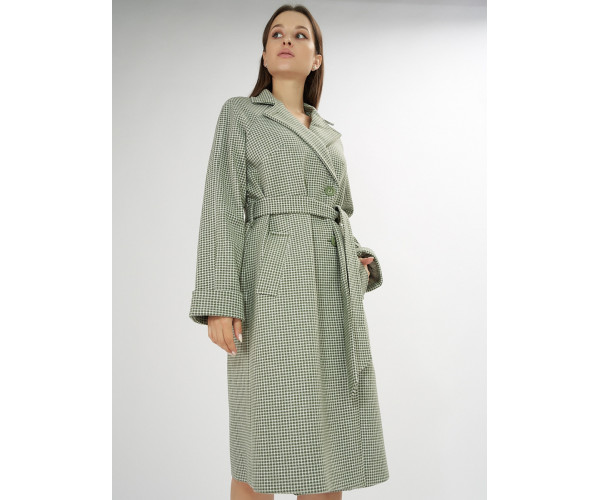 Пальто демисезонное зеленого цвета 42121Z