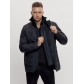 Куртка классическая с мехом мужская темно-синего цвета 2965TS