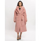 Пальто зимнее женское барашек розового цвета 44002R