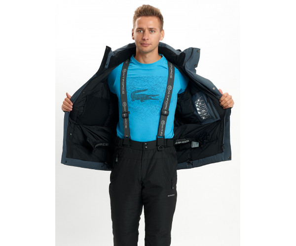 Горнолыжный костюм мужской  темно-серого цвета 02088TC