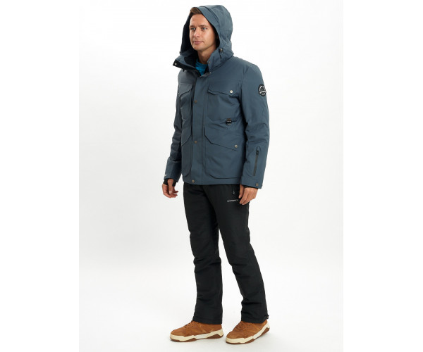 Горнолыжный костюм мужской  темно-серого цвета 02088TC