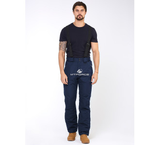 Мужские зимние горнолыжные брюки темно-синего цвета 18005TS