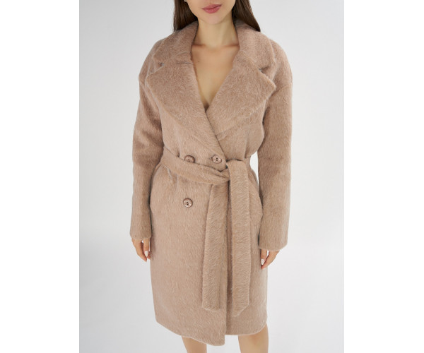 Пальто зимняя женская бежевого цвета 42114B