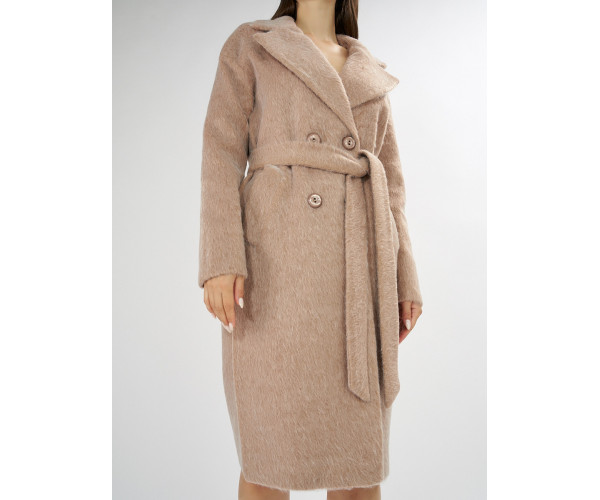 Пальто зимняя женская бежевого цвета 42114B