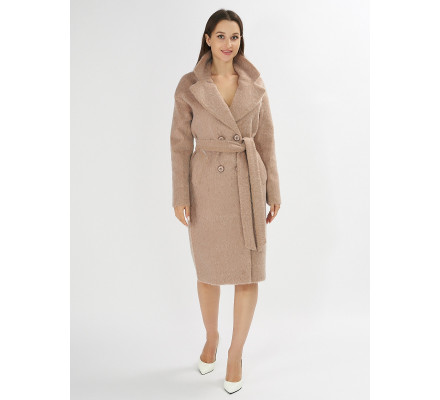 Пальто зимняя женская бежевого цвета 42114B