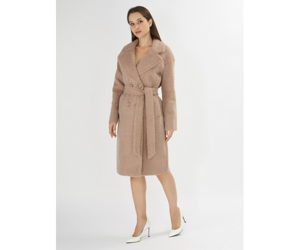 Пальто зимняя женская бежевого цвета 42114B