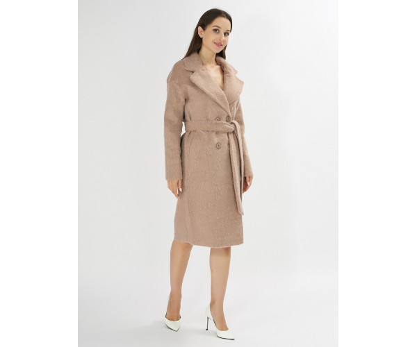 Пальто зимняя женская бежевого цвета 42114B