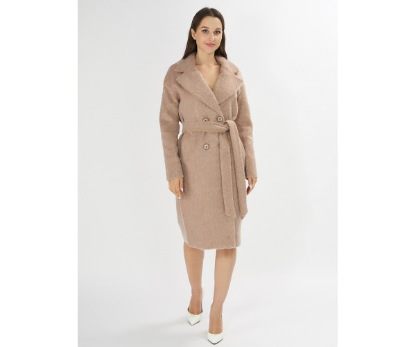 Пальто зимняя женская бежевого цвета 42114B
