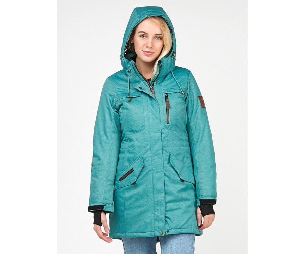 Женская зимняя парка бирюзового цвета 1963Br