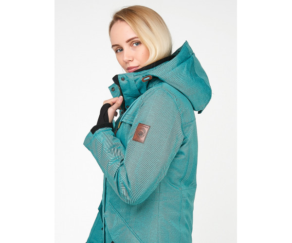 Женская зимняя парка бирюзового цвета 1963Br