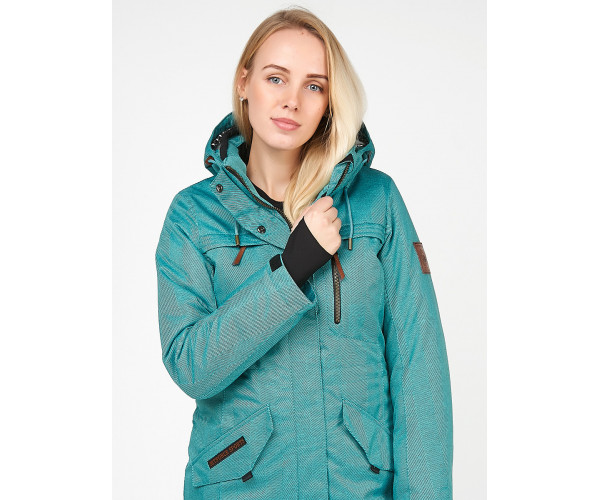 Женская зимняя парка бирюзового цвета 1963Br
