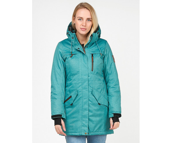 Женская зимняя парка бирюзового цвета 1963Br