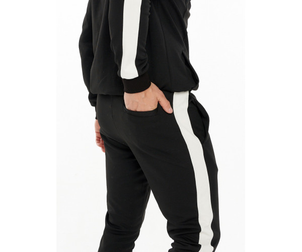 Трикотажный спортивный костюм черного цвета 9152Ch