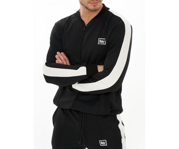 Трикотажный спортивный костюм черного цвета 9152Ch