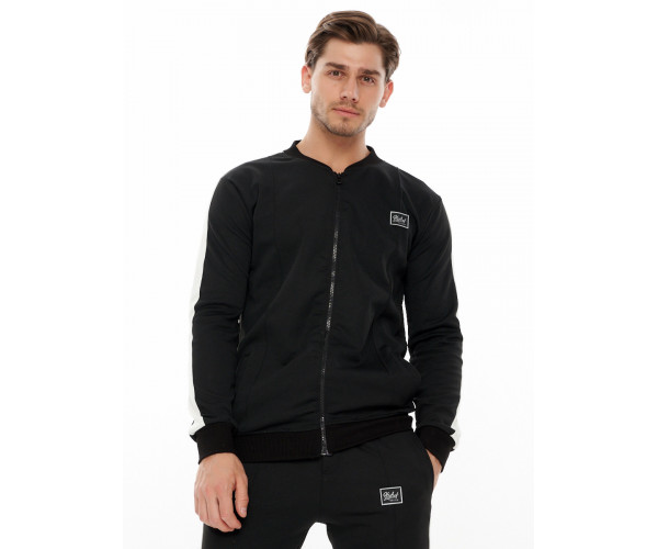 Трикотажный спортивный костюм черного цвета 9152Ch