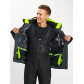 Горнолыжный костюм мужской зеленого цвета 077013Z