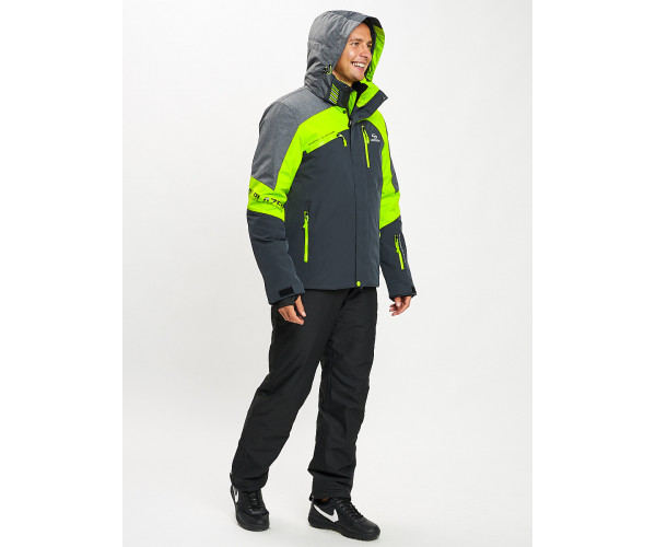 Горнолыжный костюм мужской зеленого цвета 077013Z