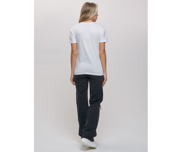 Женские футболки с принтом белого цвета 1681Bl