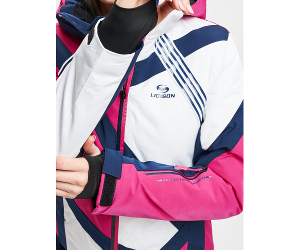 Горнолыжная куртка женская розового цвета 77031R