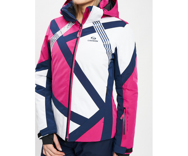 Горнолыжная куртка женская розового цвета 77031R