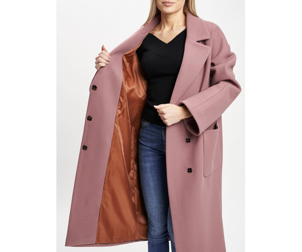 Пальто зимнее розового цвета 41881R