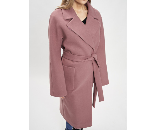 Пальто зимнее розового цвета 41881R