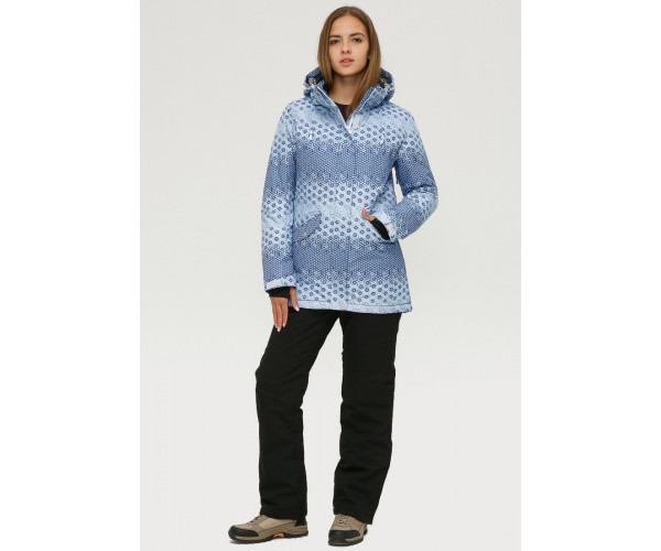 Женский зимний костюм горнолыжный синего цвета 01803S