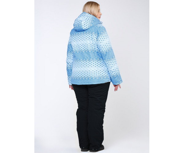 Женский зимний костюм горнолыжный большого размера голубого цвета 01830Gl