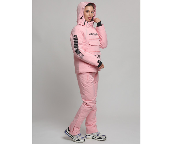 Горнолыжный костюм женский розового цвета 77038R