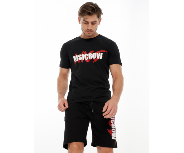 Мужские футболки с принтом черного цвета 22013Ch