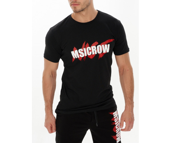 Мужские футболки с принтом черного цвета 22013Ch