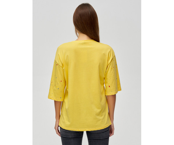 Женские футболки с надписями желтого цвета 76029J