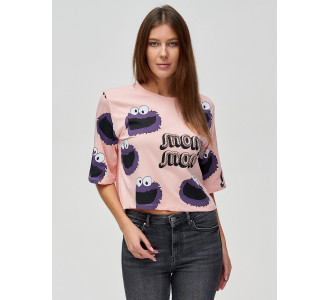 Топ футболка женская розового цвета 14001R