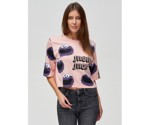 Топ футболка женская розового цвета 14001R