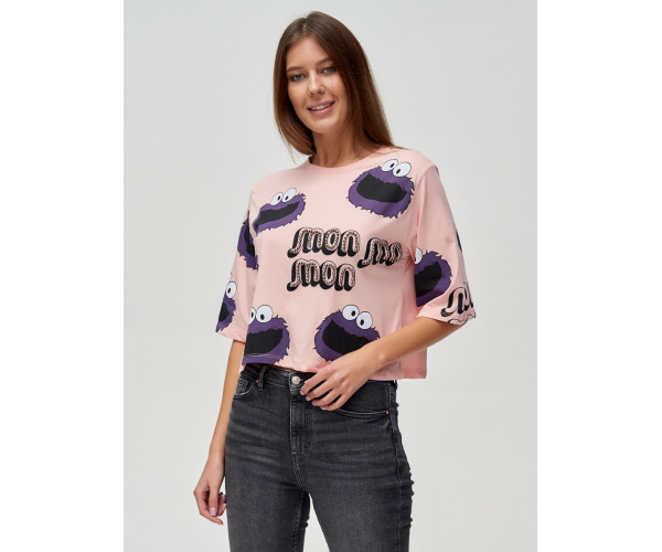 Топ футболка женская розового цвета 14001R