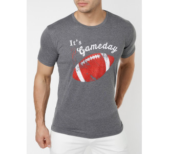 Мужские футболки с принтом серого цвета 221414Sr