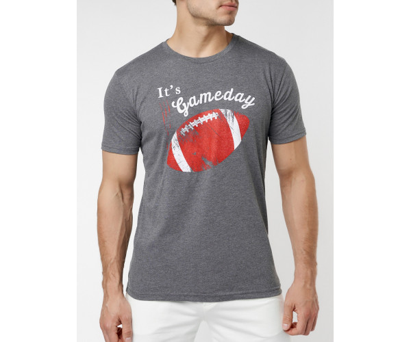 Мужские футболки с принтом серого цвета 221414Sr