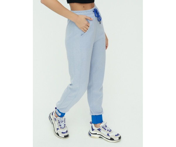 Спортивные брюки женские голубого цвета 1307Gl