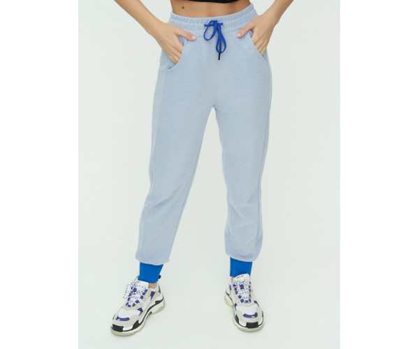 Спортивные брюки женские голубого цвета 1307Gl